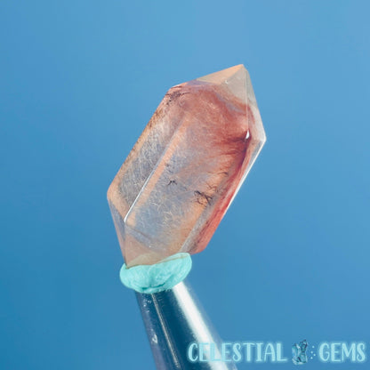 Red Amphibole Quartz Faceted Gemstone in Specimen Pottle