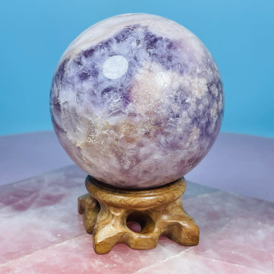 Amethyst + Flower Agate Large Sphere