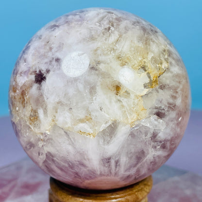 Amethyst + Flower Agate Large Sphere
