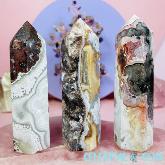 Mexican Crazy Lace Agate Chunky Small Tower