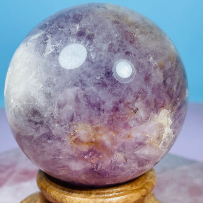 Amethyst + Flower Agate Medium Sphere