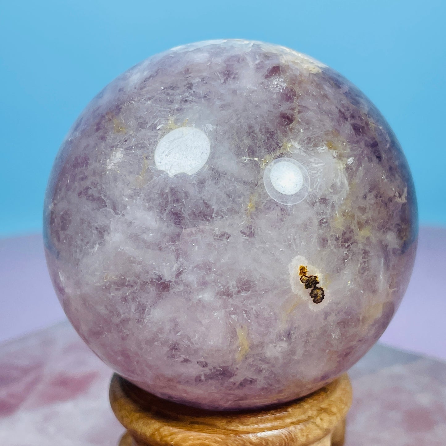Amethyst + Flower Agate Medium Sphere