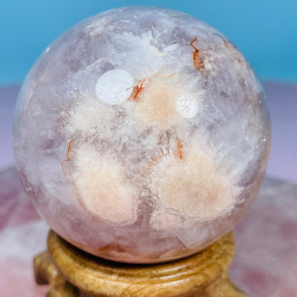 Amethyst + Flower Agate Medium Sphere