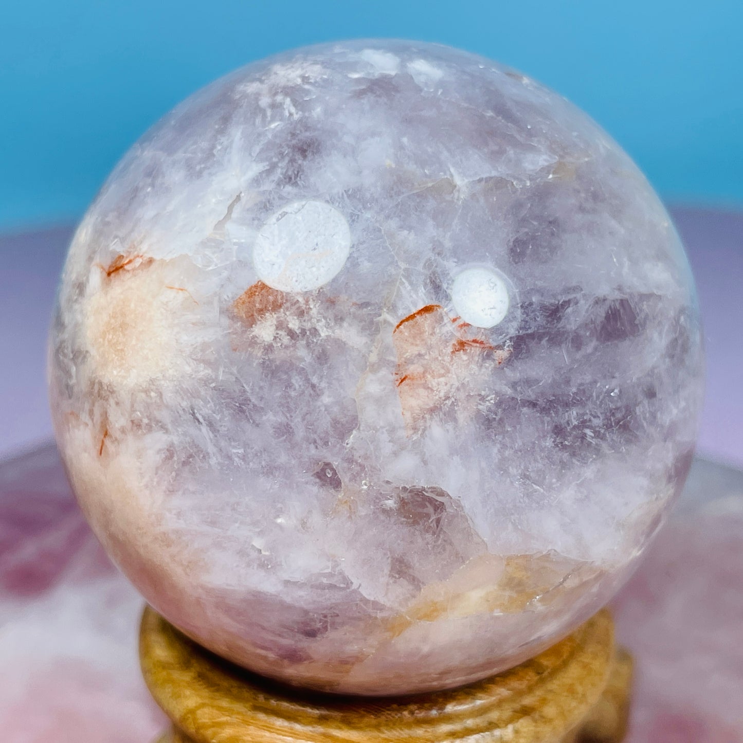 Amethyst + Flower Agate Medium Sphere