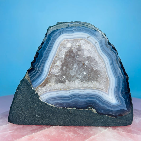 Amethyst + Agate Cluster Geode Mini Cave