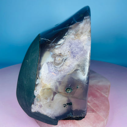 Amethyst Cluster Fully-Polished Geode Small Cave (Video)