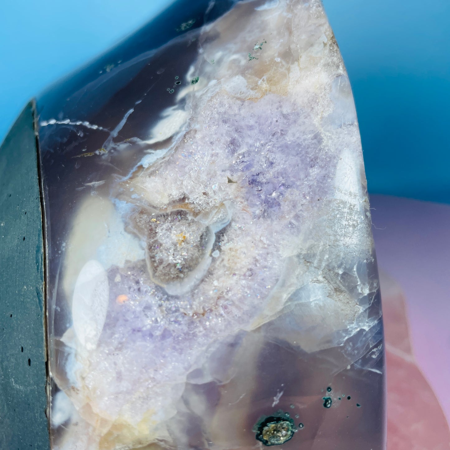 Amethyst Cluster Fully-Polished Geode Small Cave (Video)
