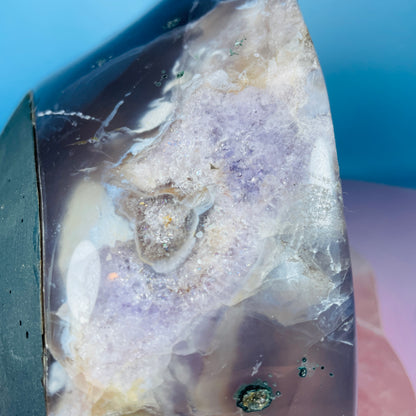 Amethyst Cluster Fully-Polished Geode Small Cave (Video)