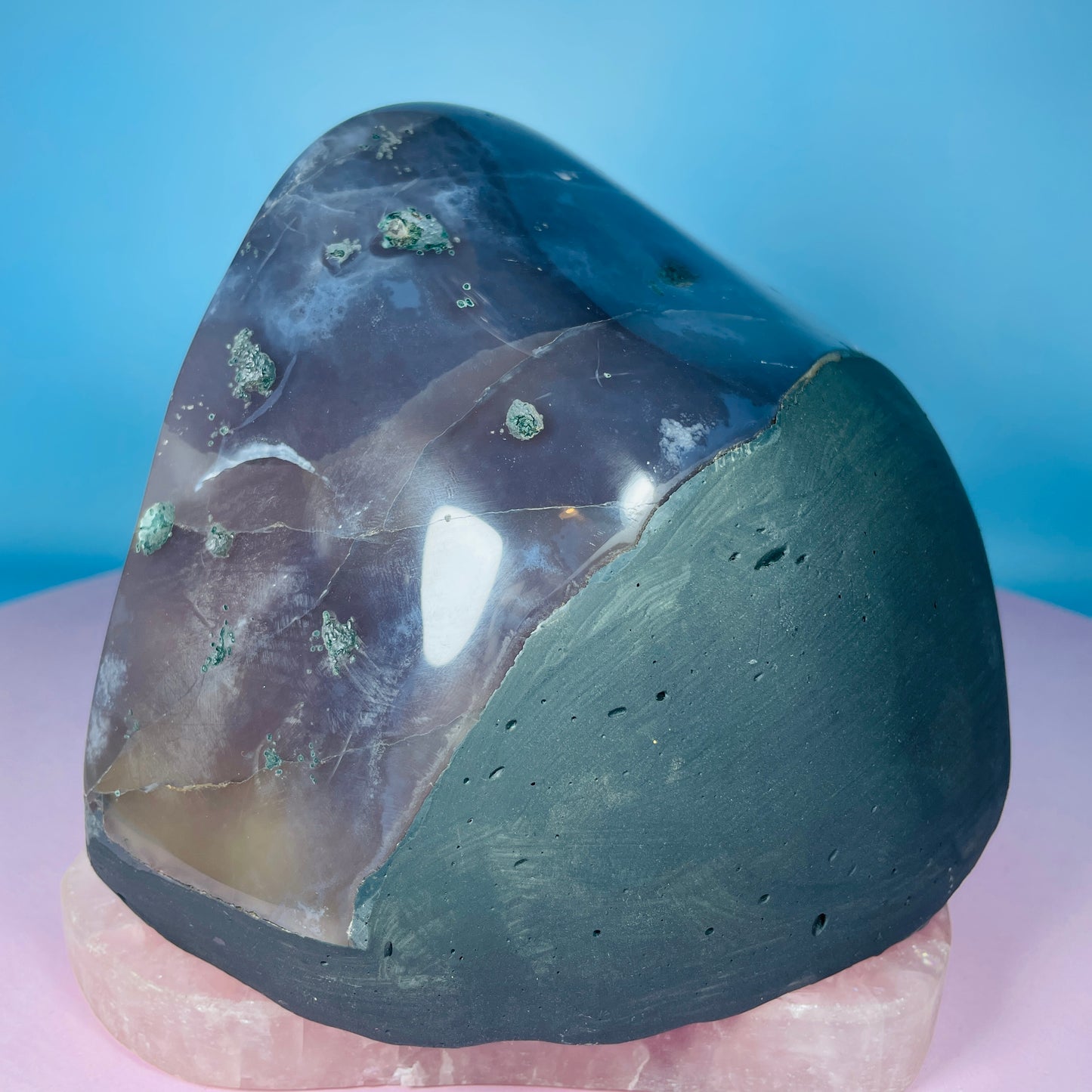 Amethyst Cluster Fully-Polished Geode Small Cave (Video)