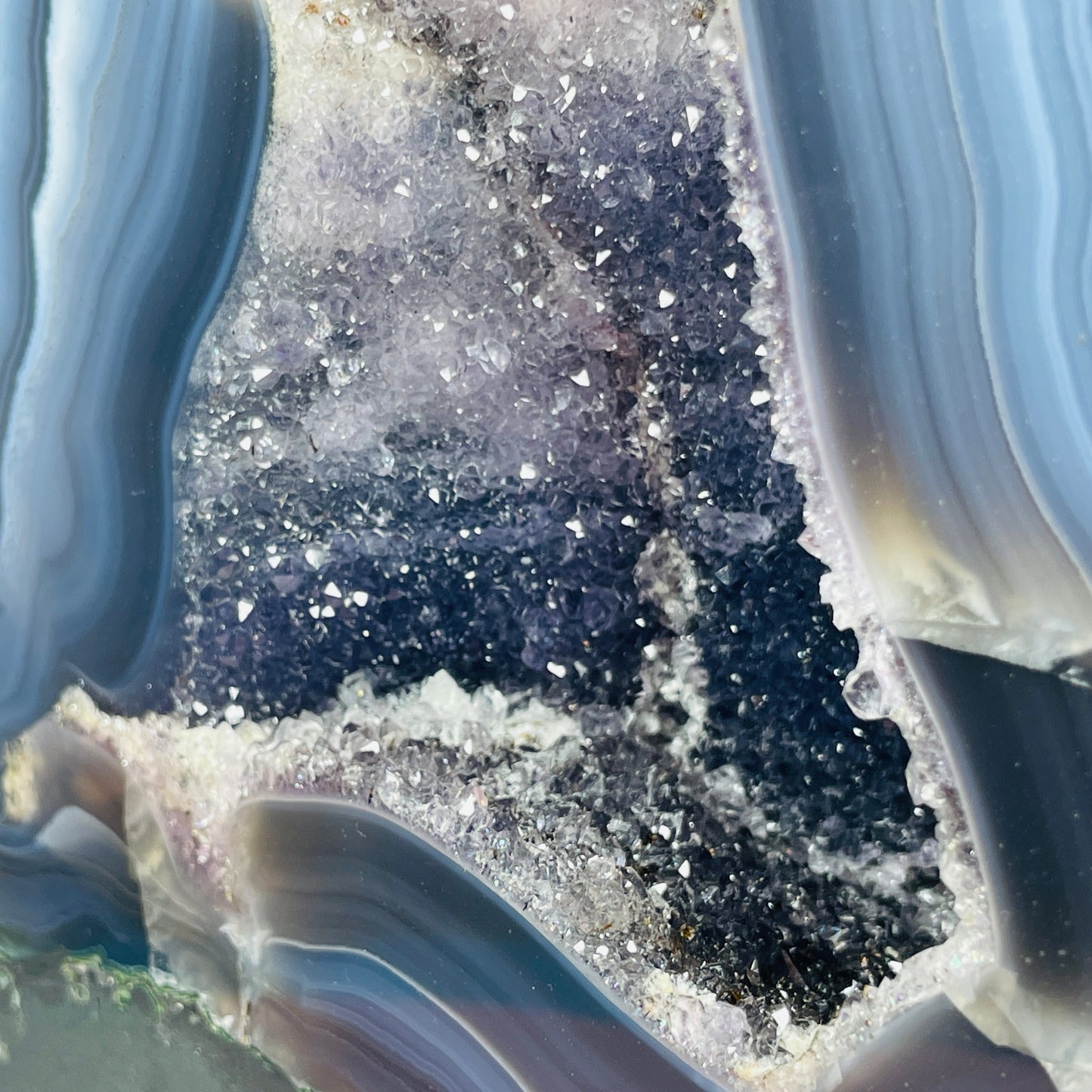 Amethyst + Agate Cluster Geode Small Cave (Video)