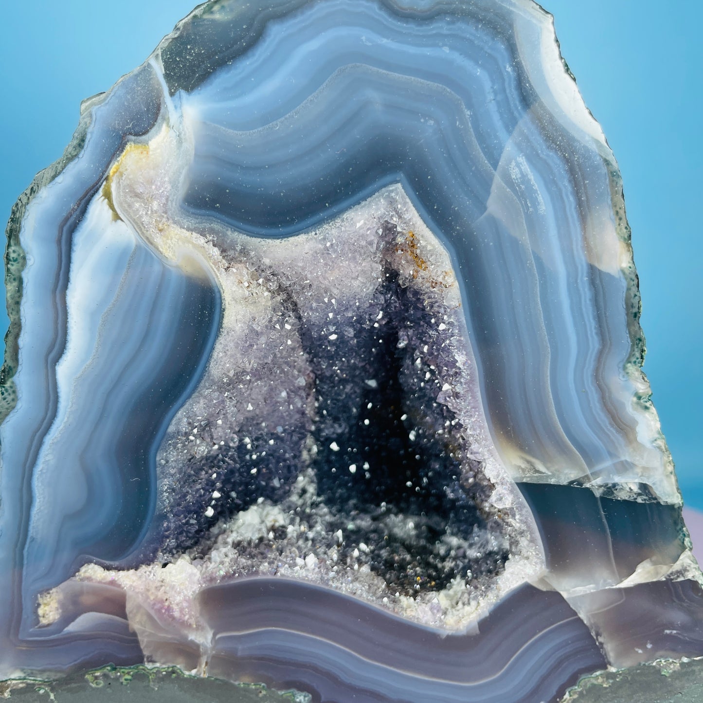 Amethyst + Agate Cluster Geode Small Cave (Video)
