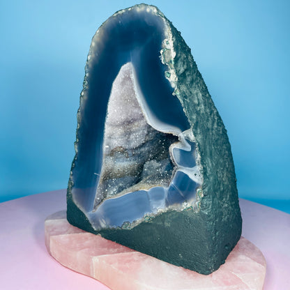 Amethyst + Agate Cluster Geode Small Cave (Video)