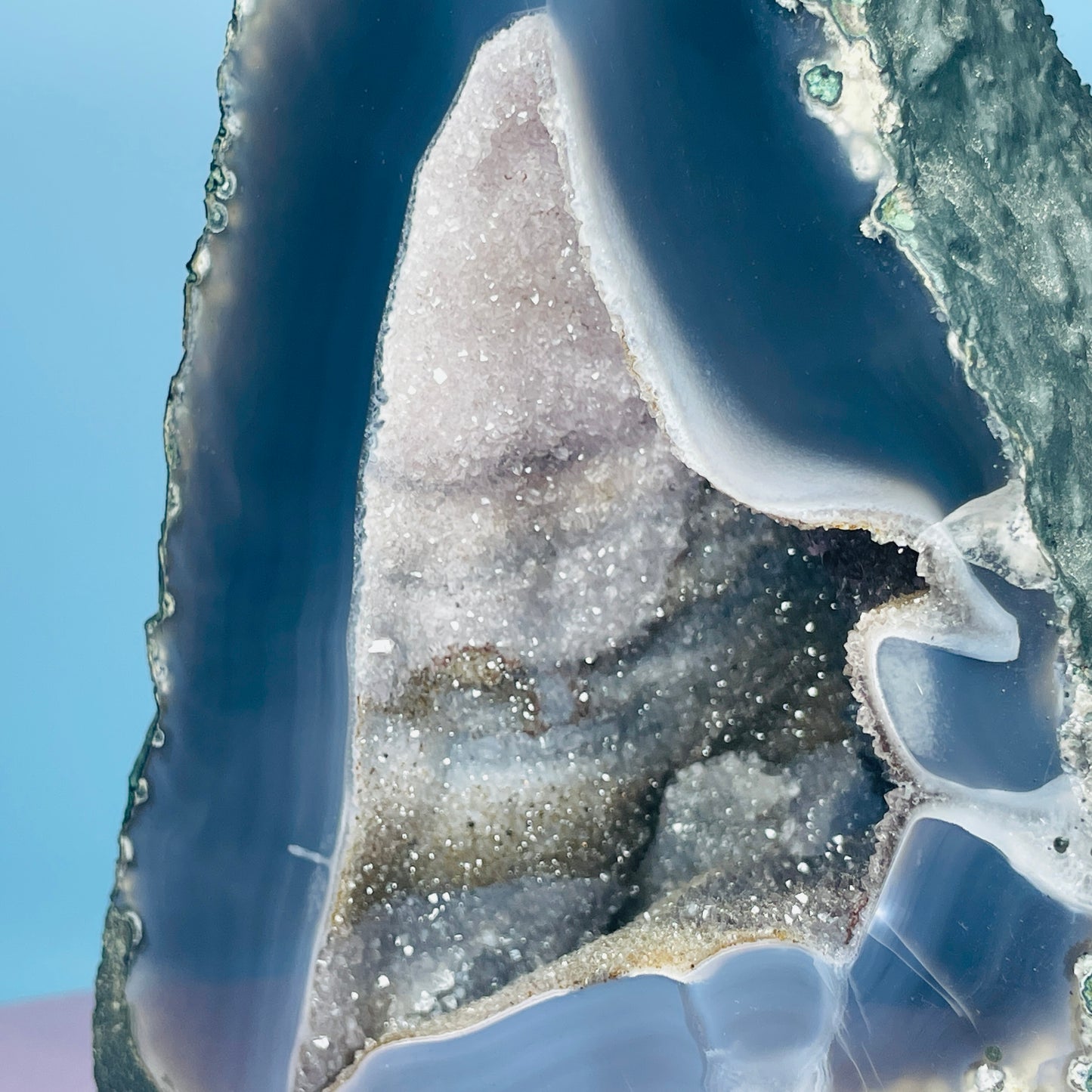 Amethyst + Agate Cluster Geode Small Cave (Video)