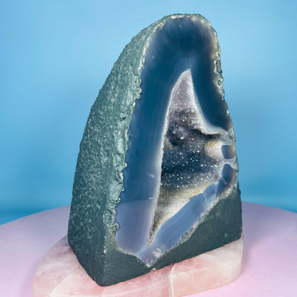 Amethyst + Agate Cluster Geode Small Cave (Video)