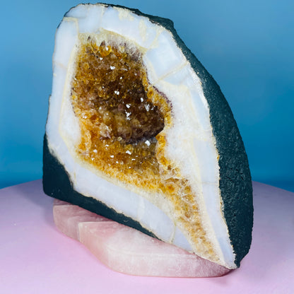 Citrine Cluster Geode Small Cave (Video)