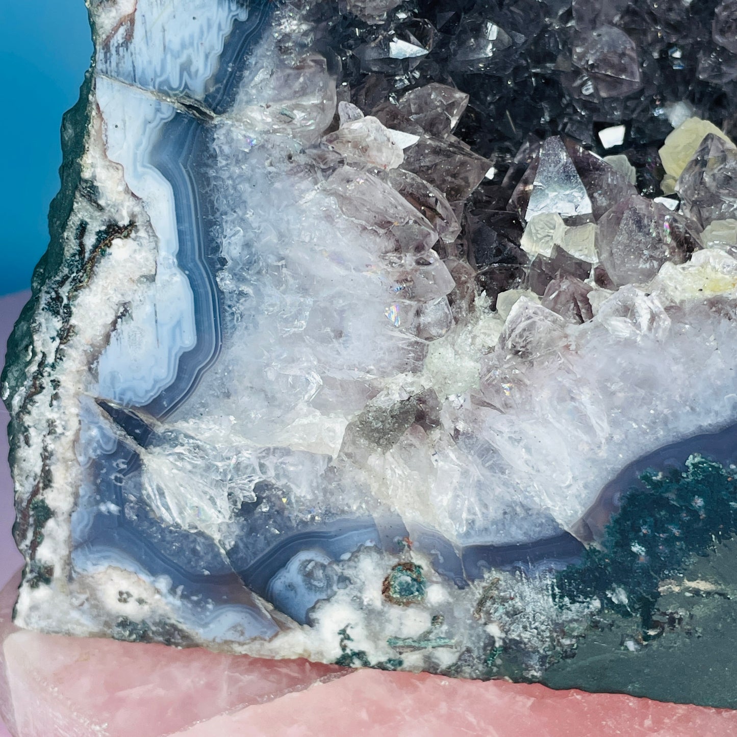 Amethyst + Agate Cluster Geode Small Cave (Video)