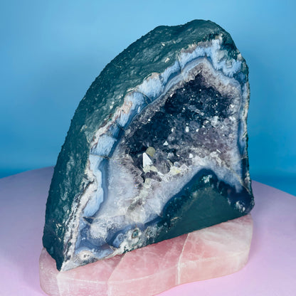 Amethyst + Agate Cluster Geode Small Cave (Video)