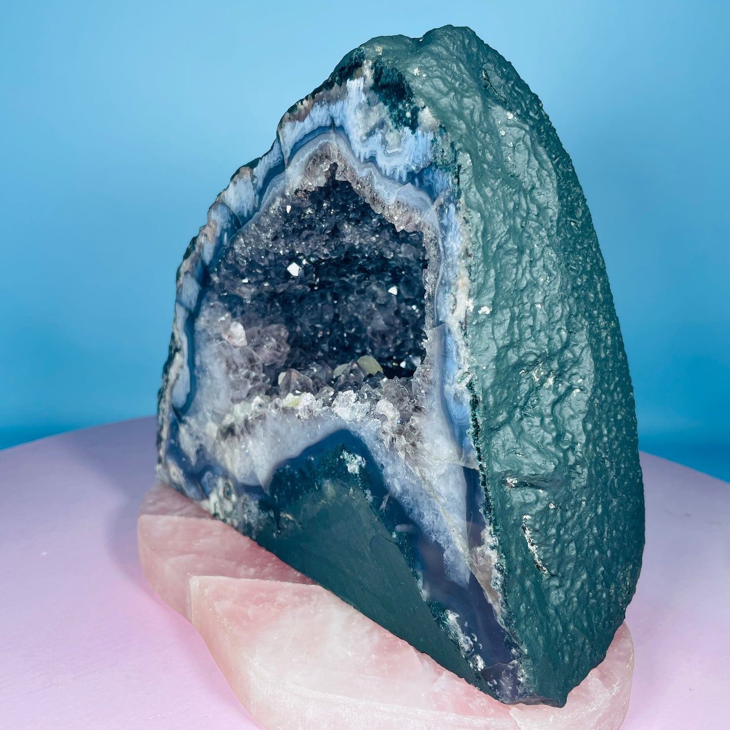 Amethyst + Agate Cluster Geode Small Cave (Video)