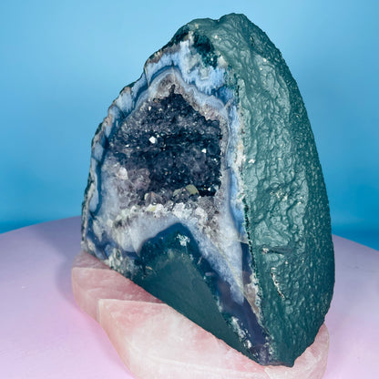 Amethyst + Agate Cluster Geode Small Cave (Video)