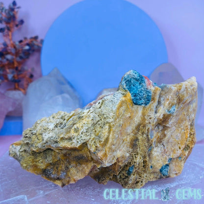 Blue Apatite + Orchid Calcite in Chalcedony Raw Specimen Chunk
