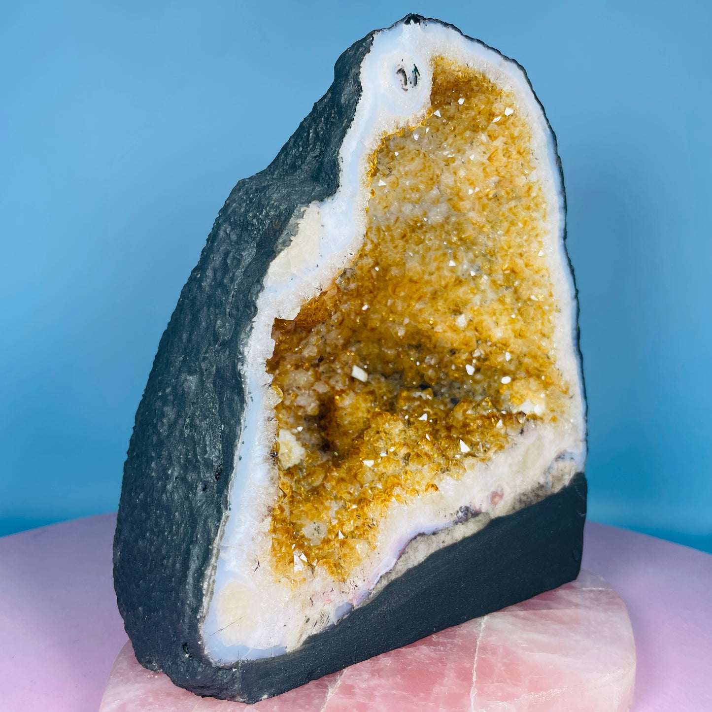 Citrine Cluster Geode Small Cave (Video)