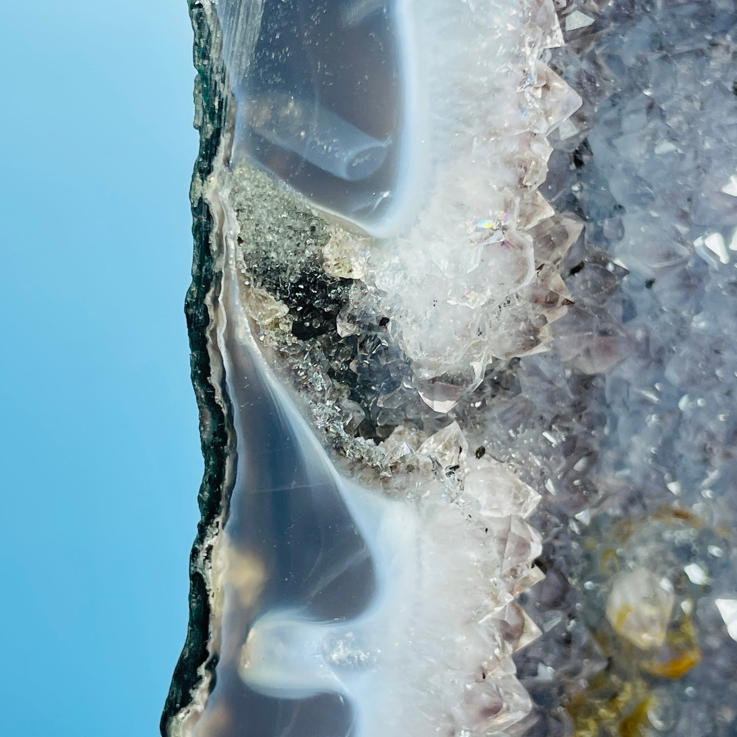 Amethyst + Agate Cluster Geode Medium Cave (Video)