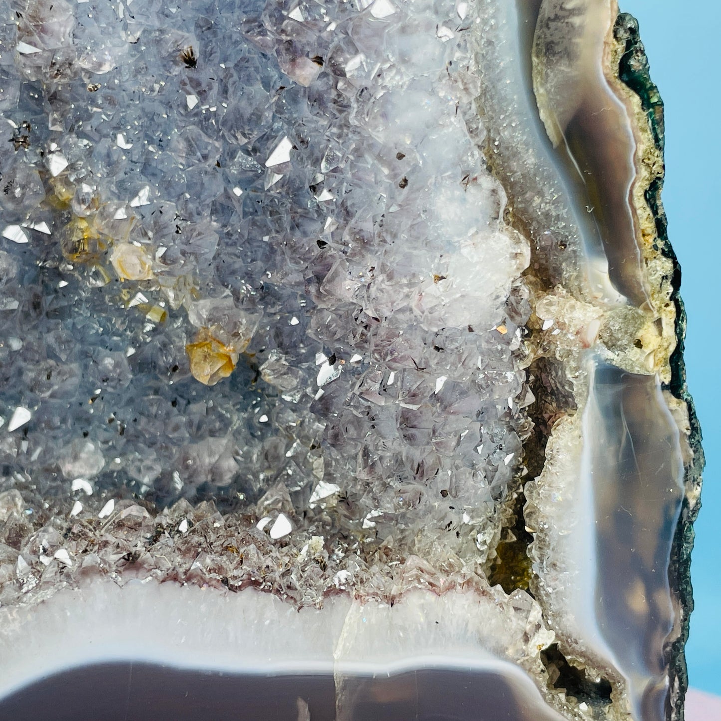 Amethyst + Agate Cluster Geode Medium Cave (Video)