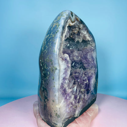 Amethyst Cluster Fully-Polished Geode Medium Cave (Video)