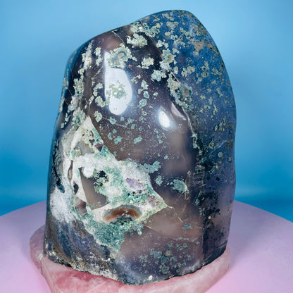 Amethyst Cluster Fully-Polished Geode Medium Cave (Video)