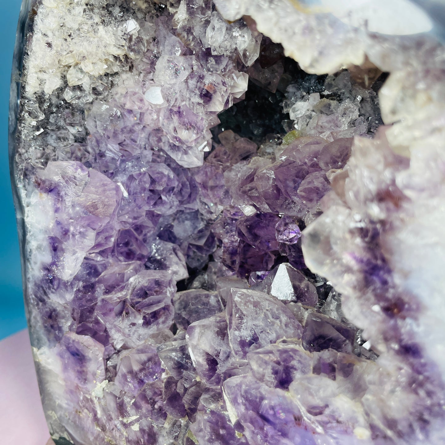 Amethyst Cluster Fully-Polished Geode Medium Cave (Video)