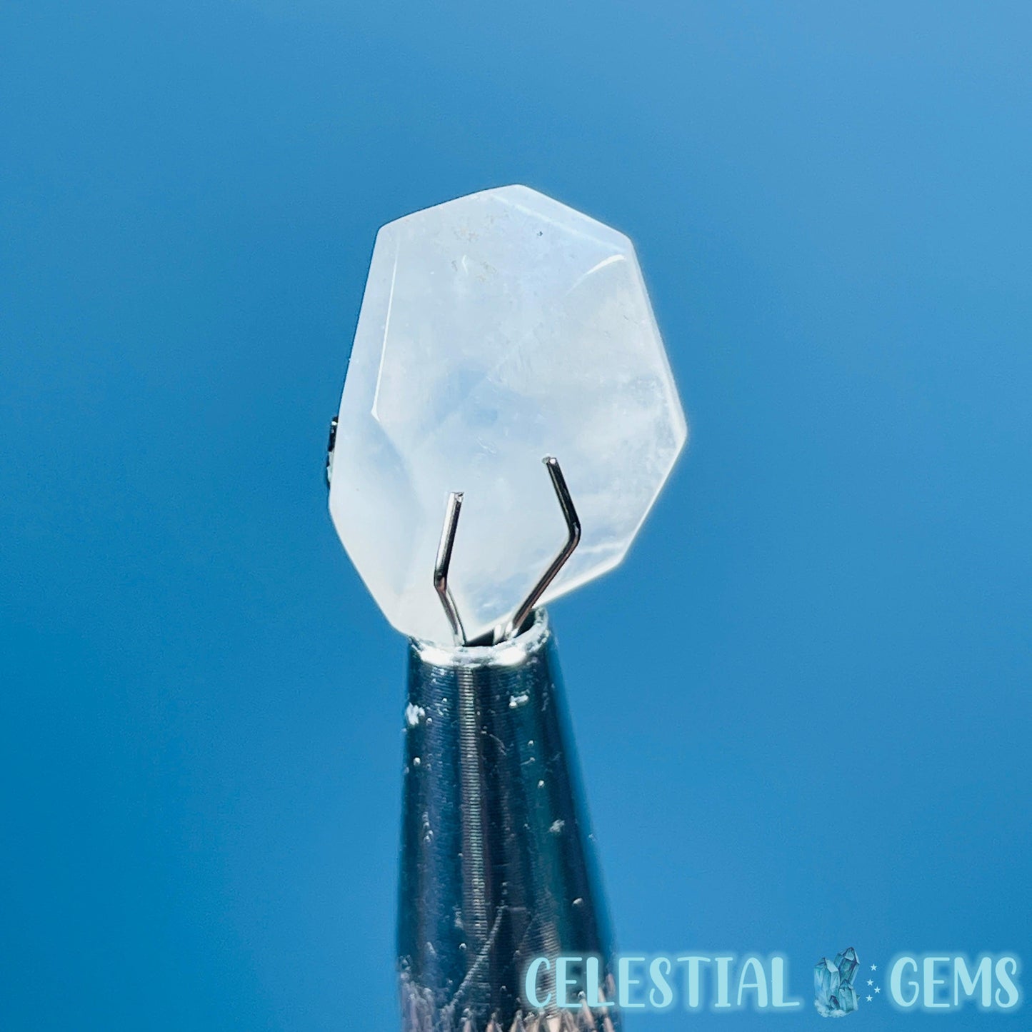 Moonstone (Plagioclase) Faceted Mini Gemstone in Specimen Pottle (Video)