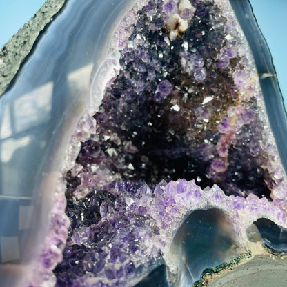 Amethyst + Agate Cluster Geode Medium Cave (Video)