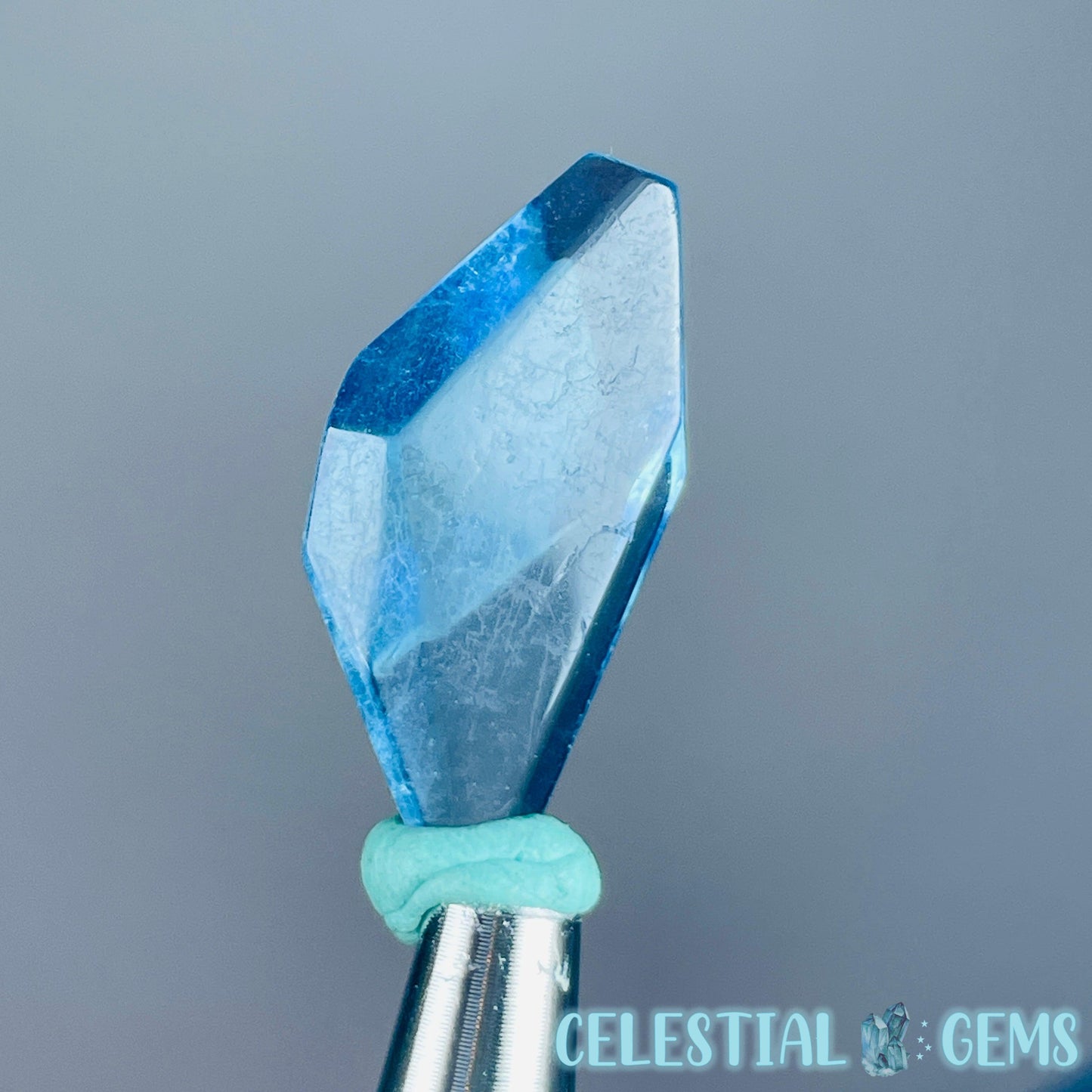 Aquamarine Beryl Faceted Mini Gemstone in Specimen Pottle