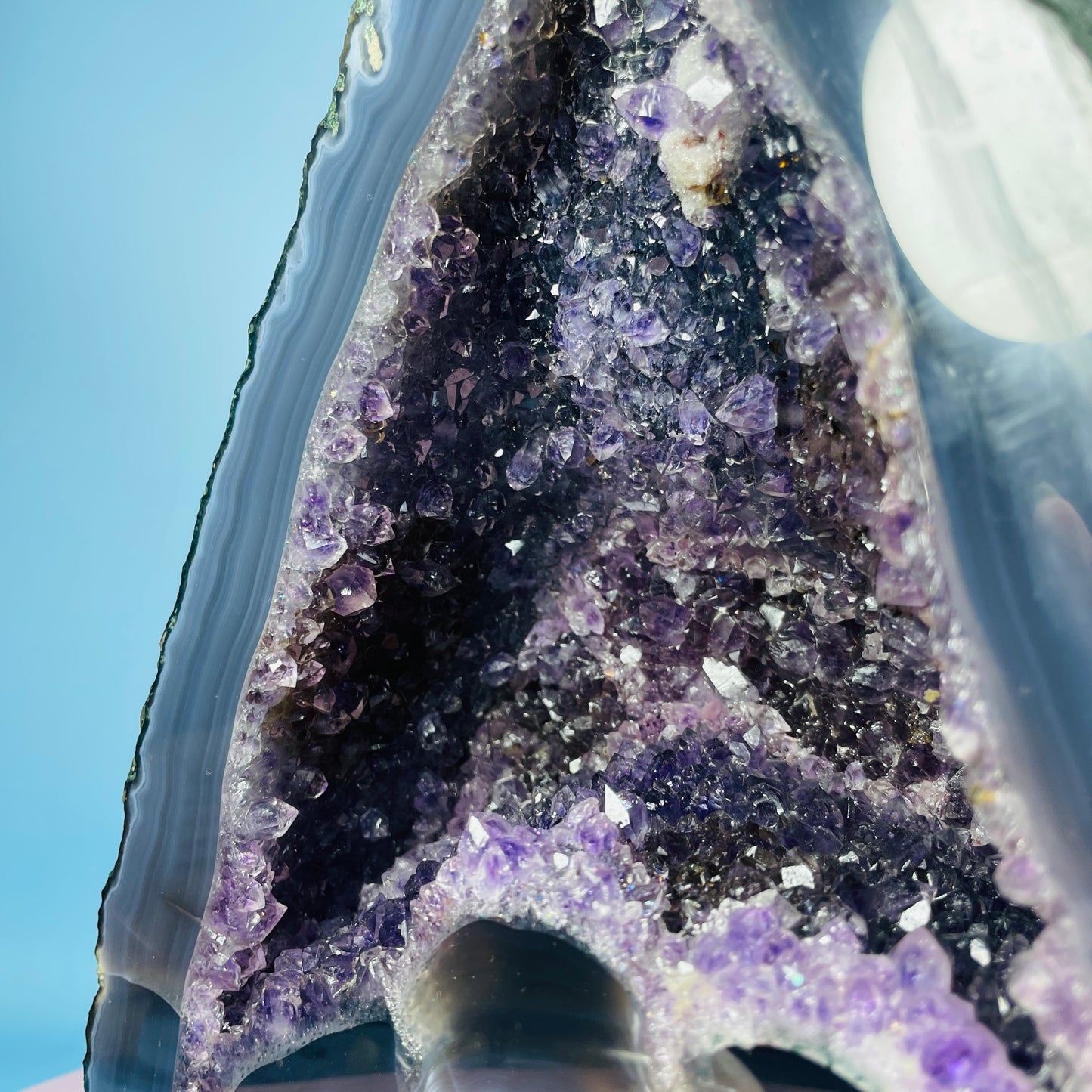 Amethyst + Agate Cluster Geode Medium Cave (Video)