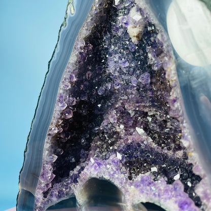 Amethyst + Agate Cluster Geode Medium Cave (Video)