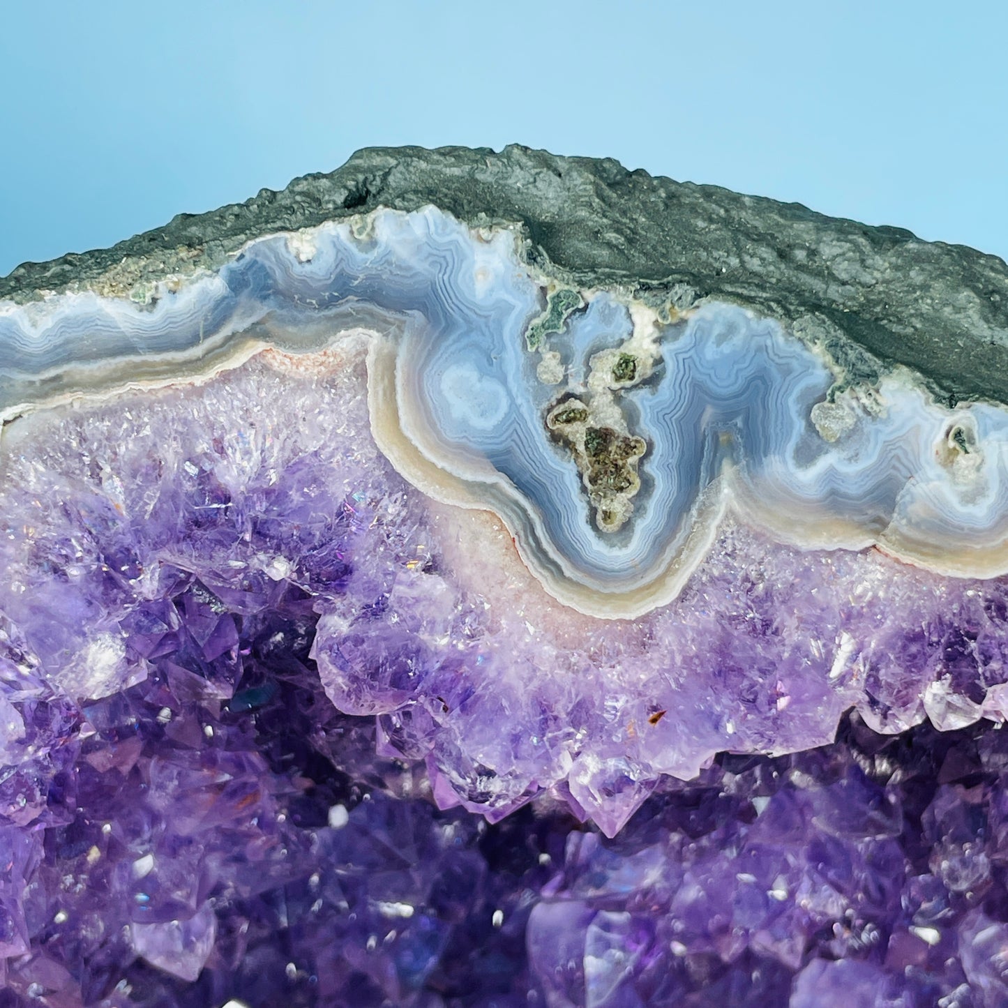 Amethyst + Agate Cluster Geode Medium Cave (Video)