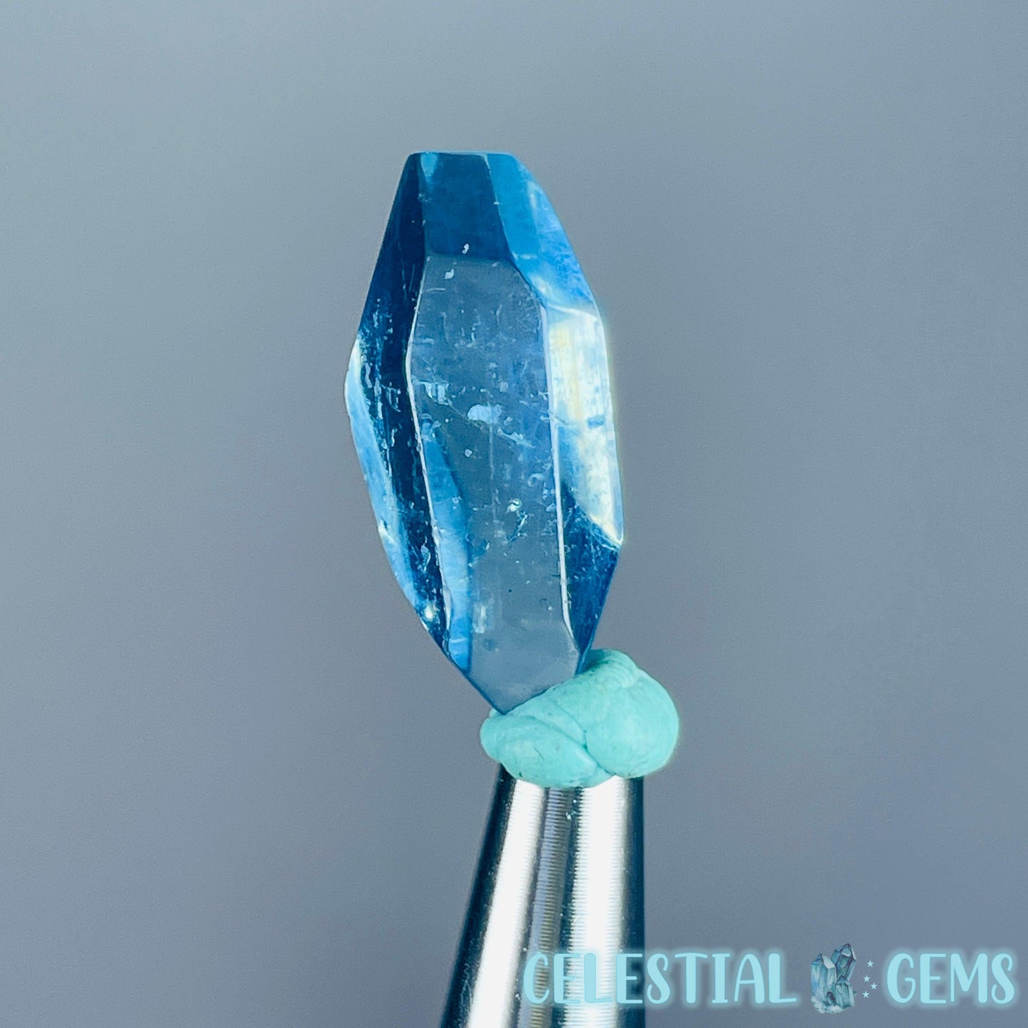 Aquamarine Beryl Faceted Mini Gemstone in Specimen Pottle