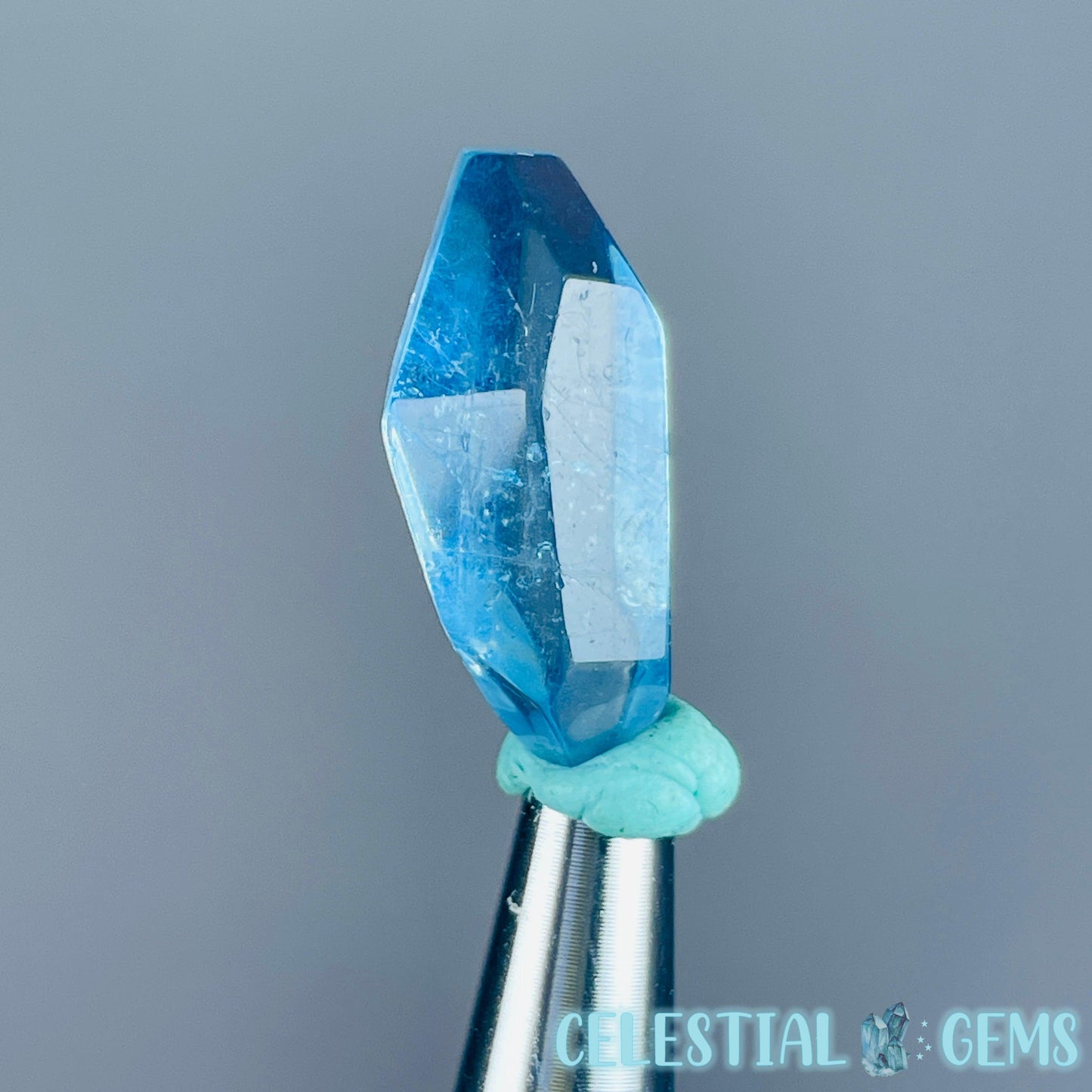 Aquamarine Beryl Faceted Mini Gemstone in Specimen Pottle