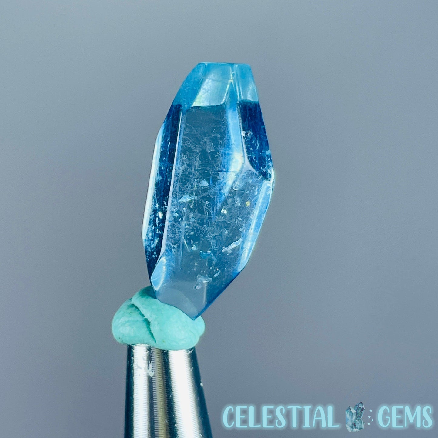 Aquamarine Beryl Faceted Mini Gemstone in Specimen Pottle