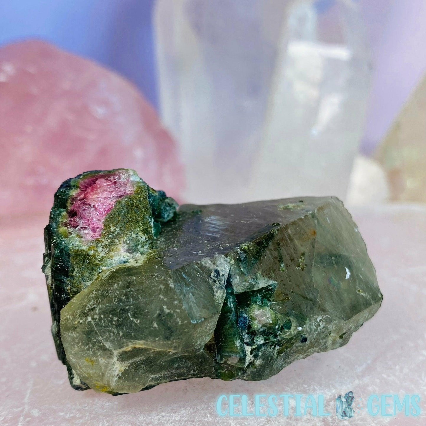 Watermelon Tourmaline + Quartz Small Specimen