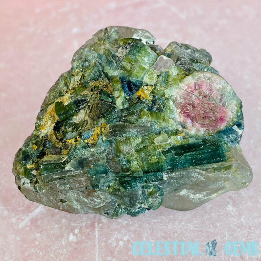 Watermelon Tourmaline + Quartz Small Specimen