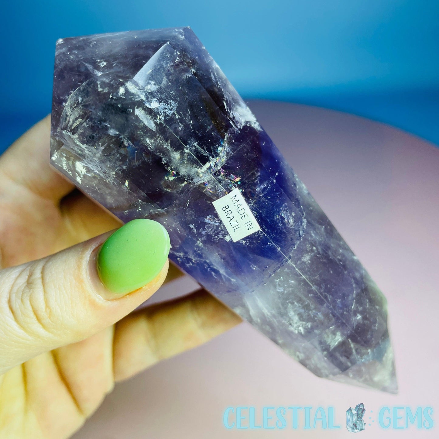 Amethyst Vogel Cut 12-Sided Double Terminated Wand