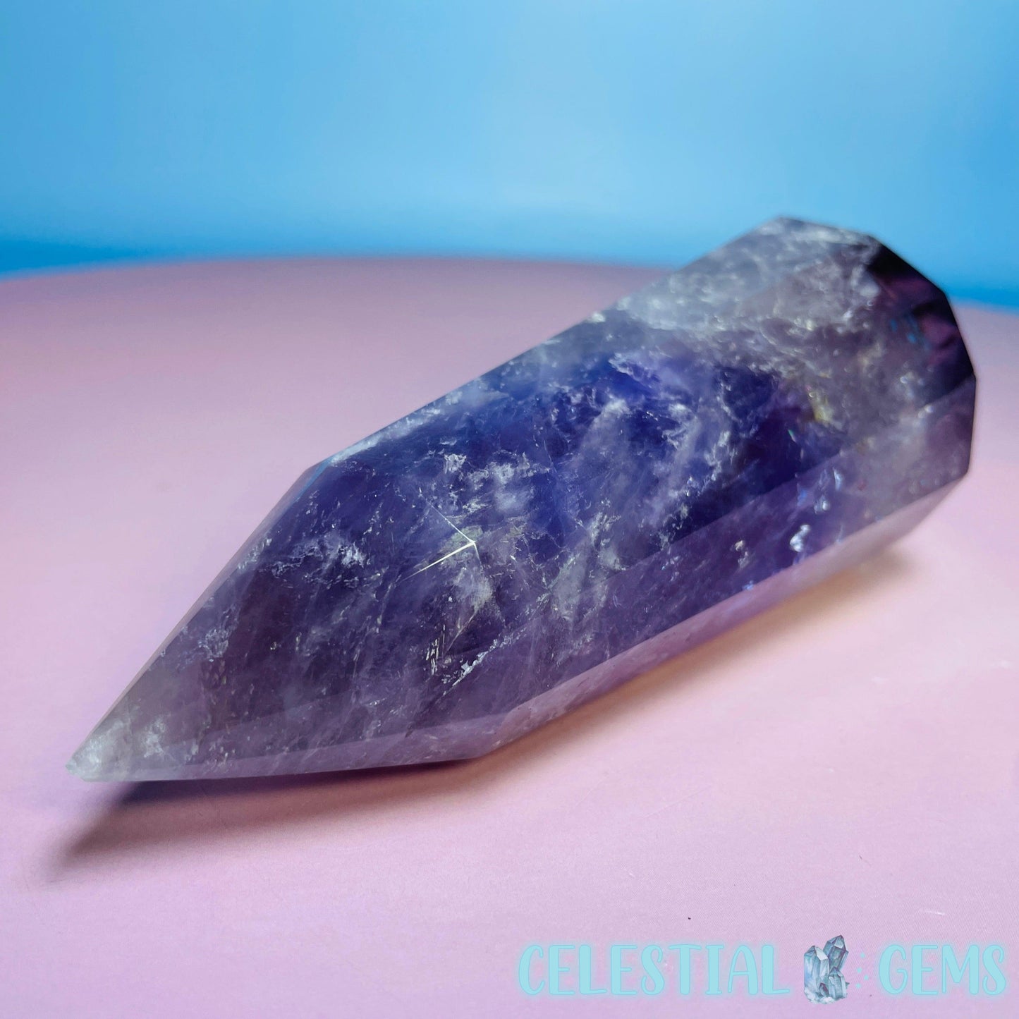 Amethyst Vogel Cut 12-Sided Double Terminated Wand