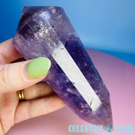 Amethyst Vogel Cut 12-Sided Double Terminated Wand