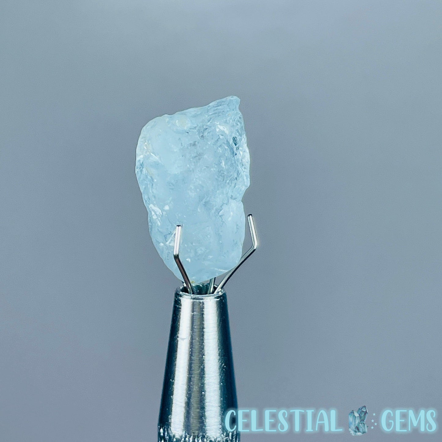 Blue Topaz Raw Mini Gemstone in Specimen Pottle (Video)