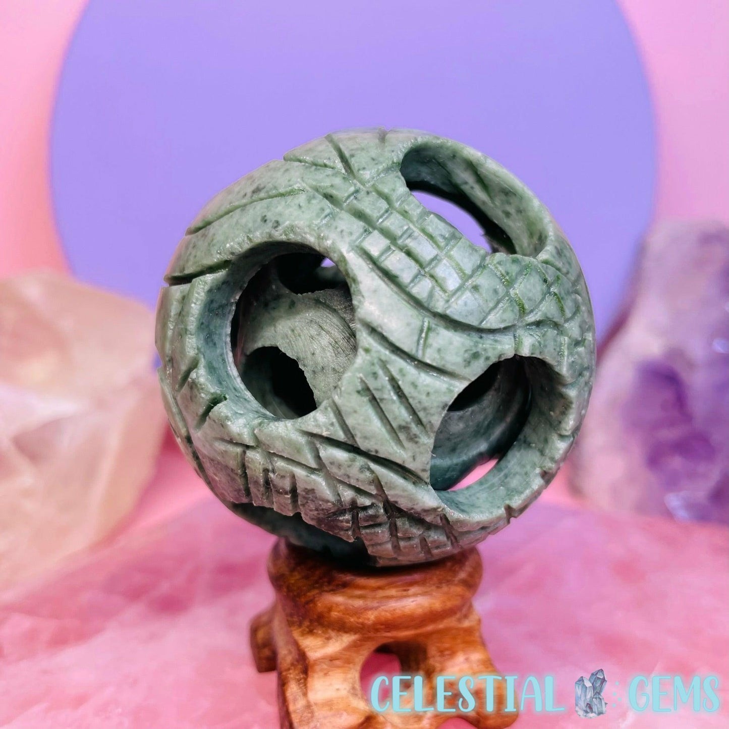 Jade 'Puzzle Ball' Nesting Sphere (Hand Carved)