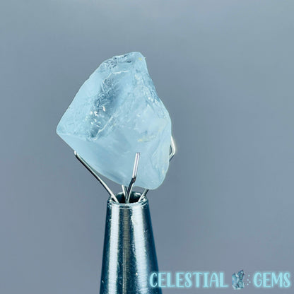 Blue Topaz Raw Mini Gemstone in Specimen Pottle (Video)