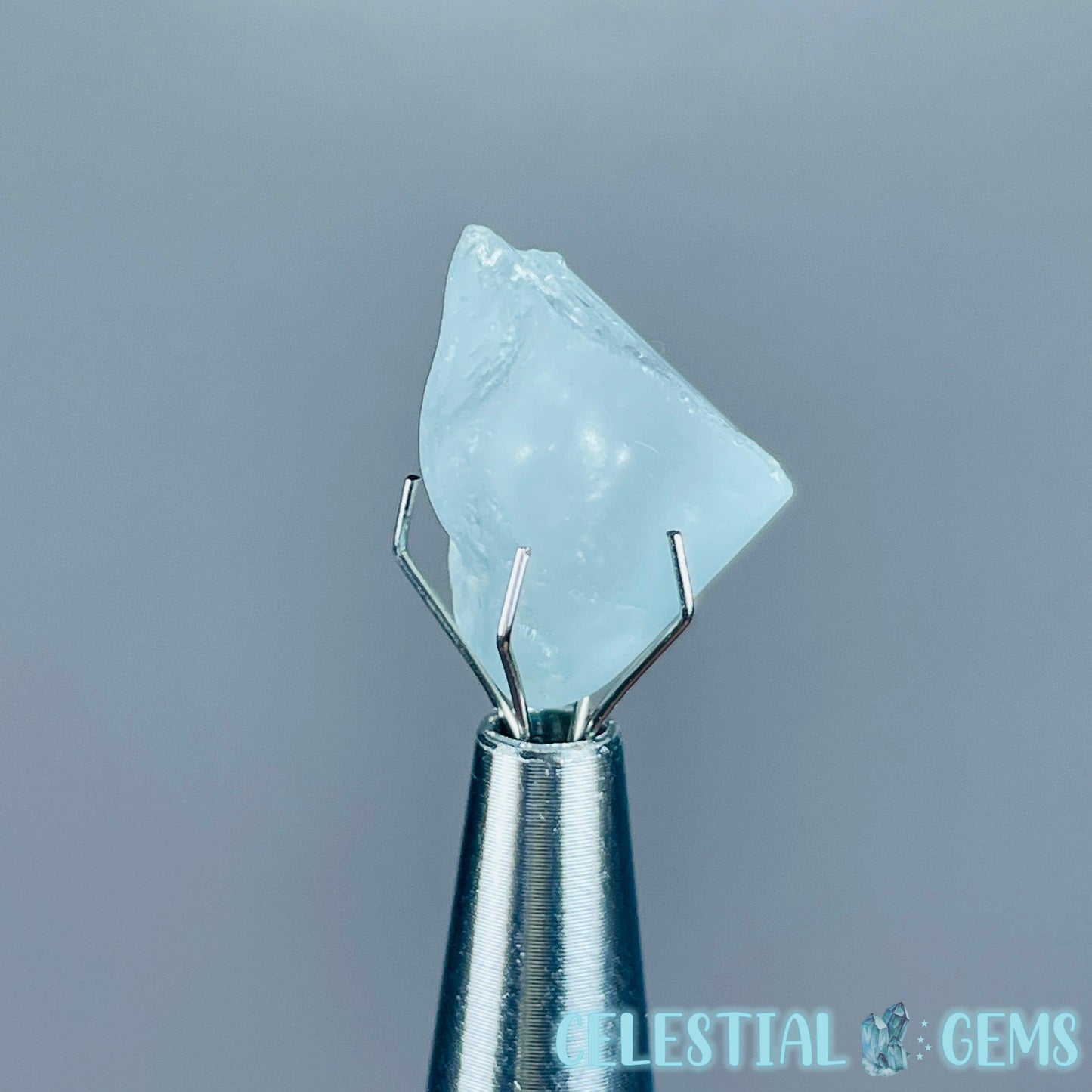 Blue Topaz Raw Mini Gemstone in Specimen Pottle (Video)