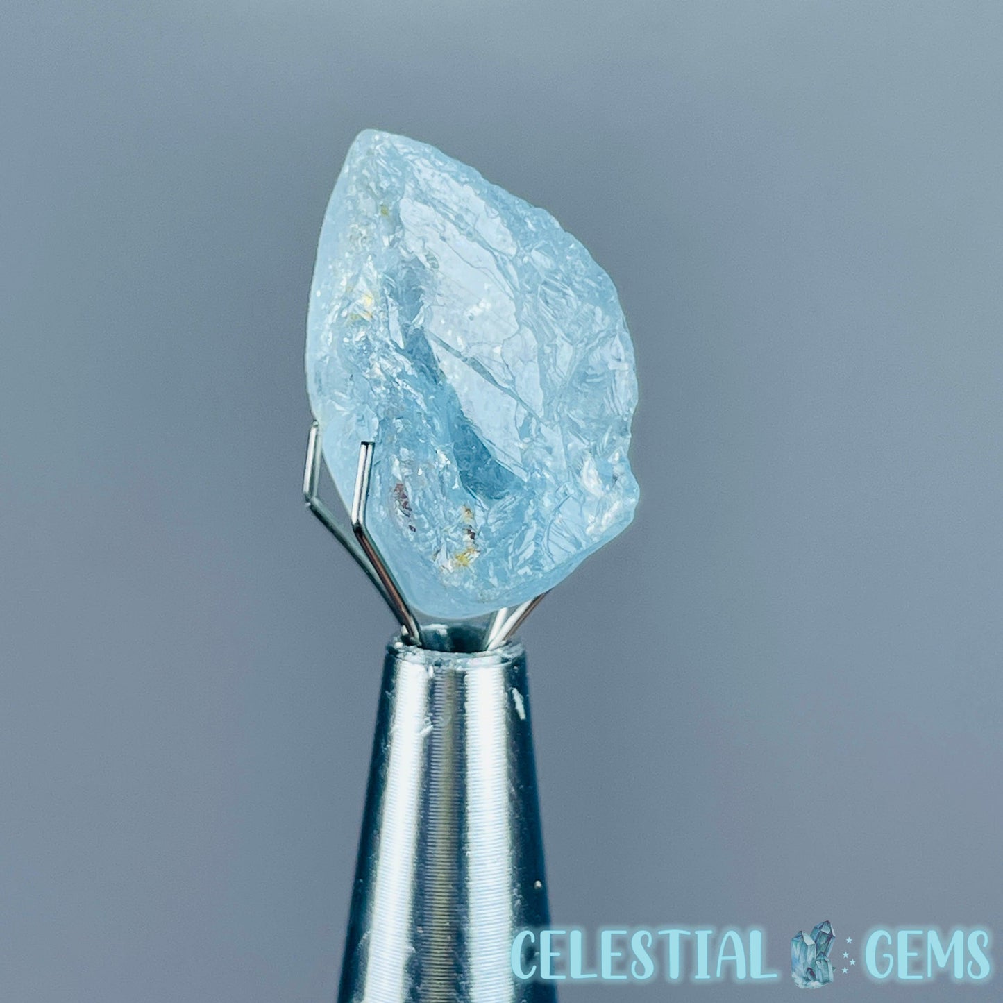 Blue Topaz Raw Mini Gemstone in Specimen Pottle (Video)