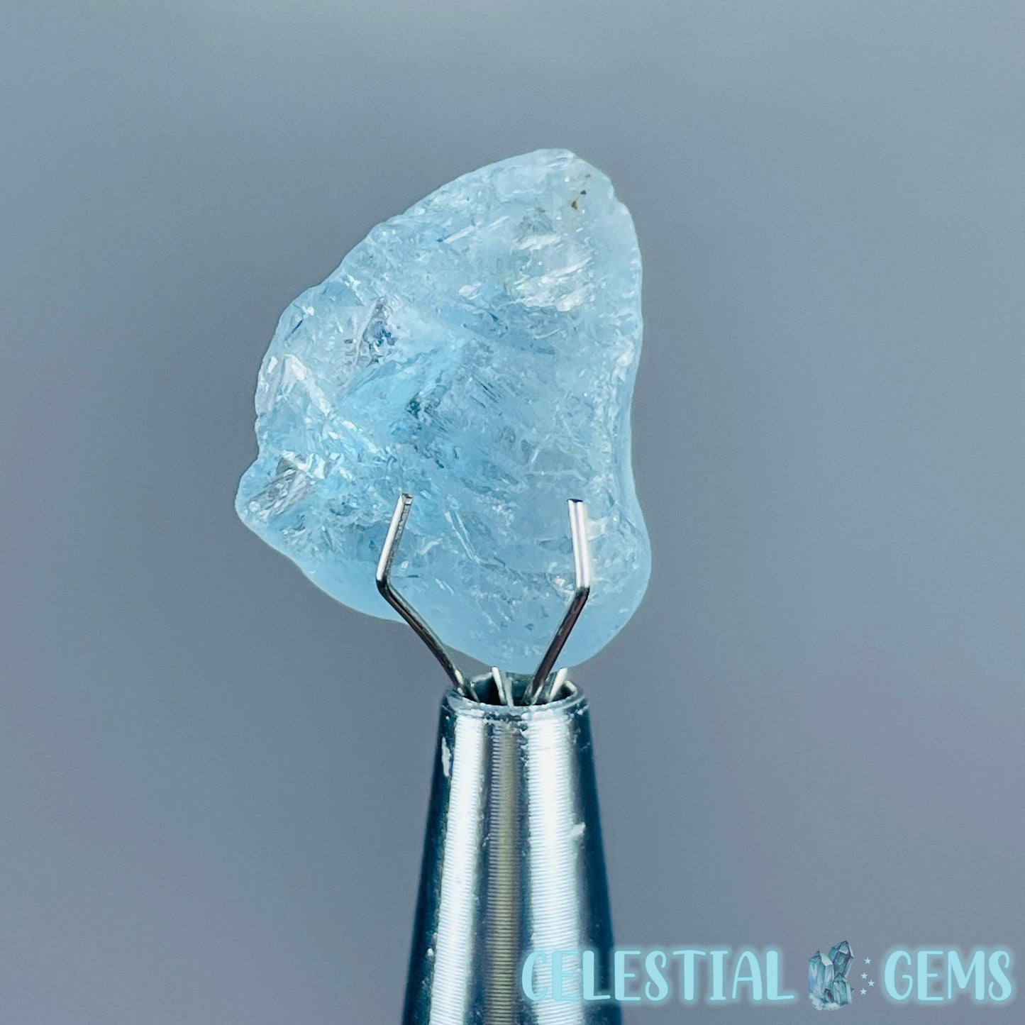 Blue Topaz Raw Mini Gemstone in Specimen Pottle (Video)